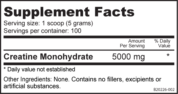 NutraBio Creatine Monohydrate Powder - 500 Grams