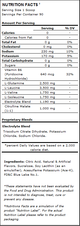 Scivation Xtend Nutrition Facts