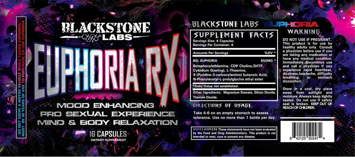 Euphora Supplment Label Blackstone Labs