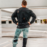 Size Up Iron Ash REVERSIBLE Distress Crewneck