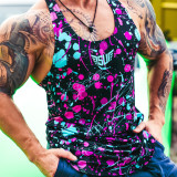 Size Up  Neon Splatter Y-Back Tank