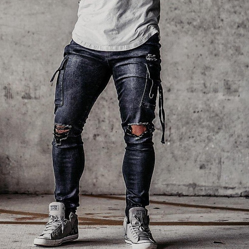Size Up Tri-Stretch Azure Cargo Denim Pants