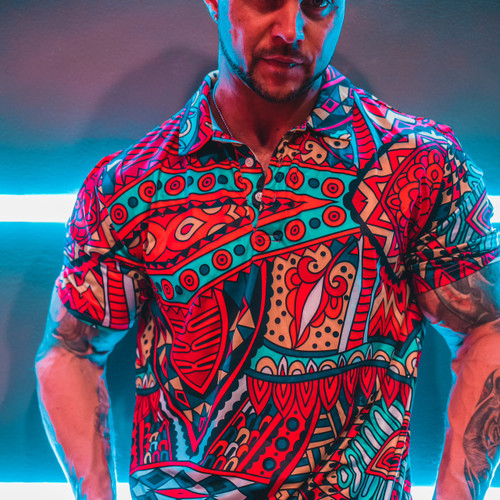 Size Up Tribal Stretch Polo