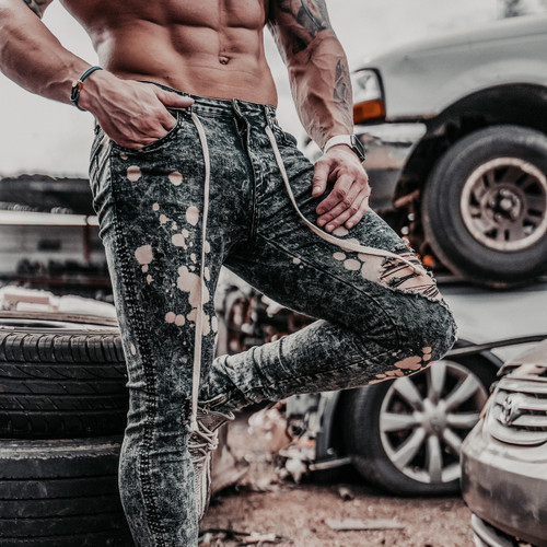 Size Up Stretch Indigo Splash Denim Jeans