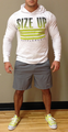 Size Up Supplements White Fitted Hoodie